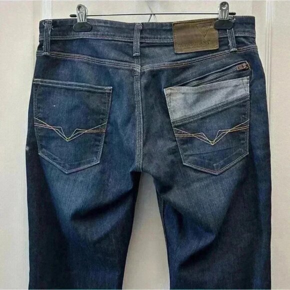 Guess Mens Vermont Slim Straight Leg Jeans Blue Size 31 Waist 34 Inseam - Picture 7 of 15